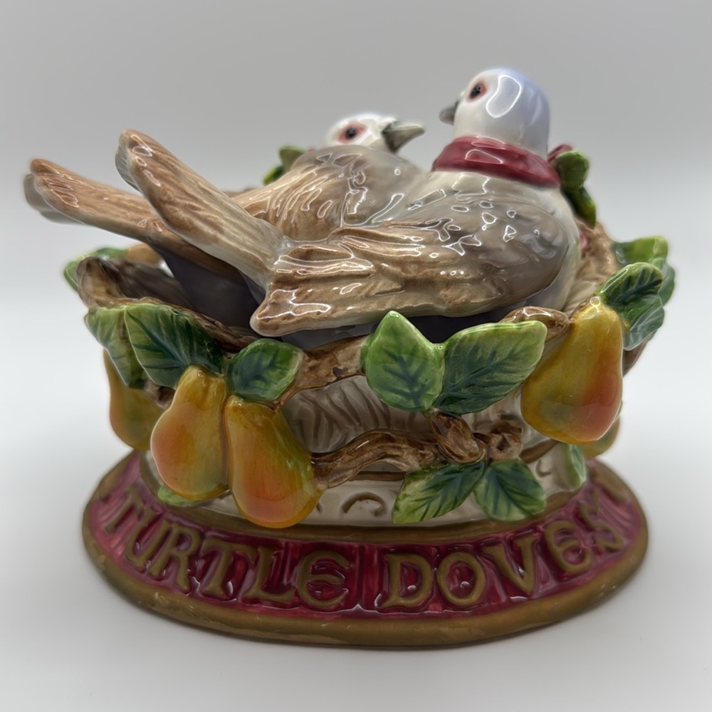 Fitz & Floyd Two Turtle Doves Salt And Pepper Shakers Christmas Holiday - Picture 4 of 12